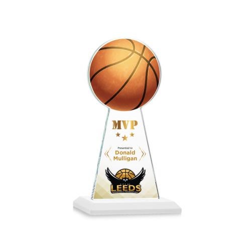 Awards and Plaques - Crystal Trophies - Edenwood Basketball Full Color Fagan Towers Crystal Trophy
