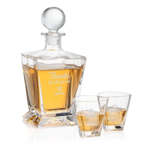 Custom Barware Glasses - Decanters - Millwood Decanter Set