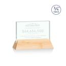 Paris Jade/Bamboo (Horiz) Rectangle Glass Trophy