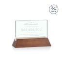 Paris Jade/Walnut (Horiz) Rectangle Glass Trophy