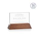 Paris Starfire/Walnut (Horiz) Rectangle Crystal Trophy