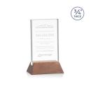 Paris Starfire/Walnut (Vert) Rectangle Crystal Trophy
