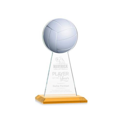 Awards and Plaques - Crystal Trophies - Edenwood Volleyball Amber Towers Crystal Trophy