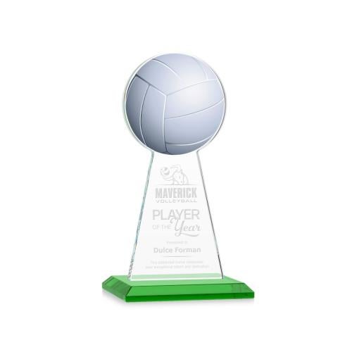 Awards and Plaques - Crystal Trophies - Edenwood Volleyball Green Towers Crystal Trophy