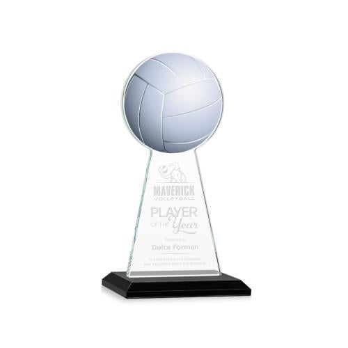 Awards and Plaques - Crystal Trophies - Edenwood Volleyball Black Towers Crystal Trophy