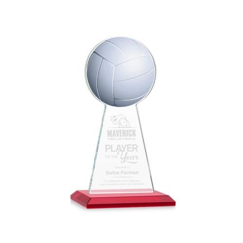 Awards and Plaques - Crystal Trophies - Edenwood Volleyball Red Towers Crystal Trophy
