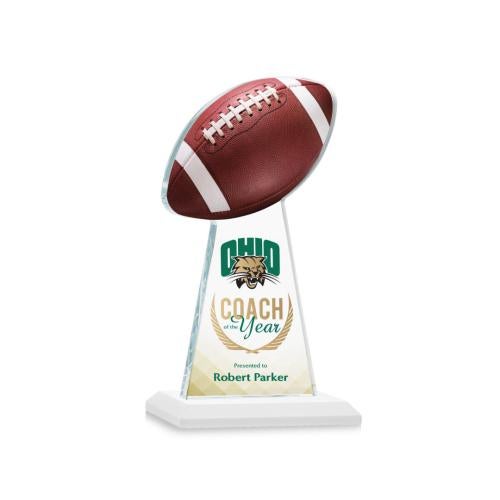 Awards and Plaques - Crystal Trophies - Edenwood Football Full Color Fagan Towers Crystal Trophy
