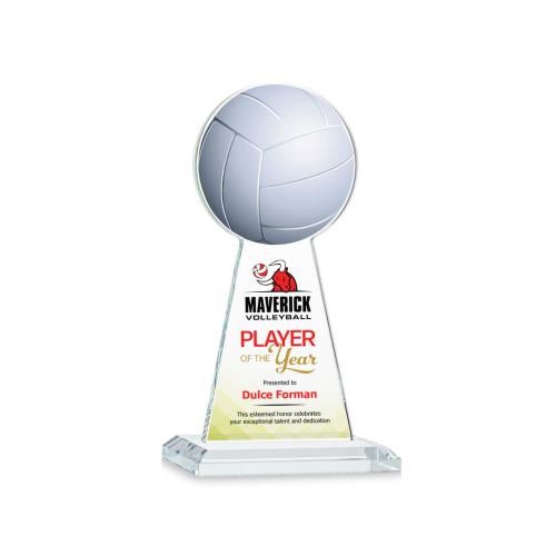 Awards and Plaques - Crystal Trophies - Edenwood Volleyball Full Color Clear Towers Crystal Trophy