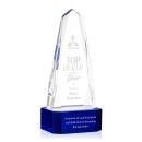 Geneva on Base Blue Obelisk Crystal Trophy