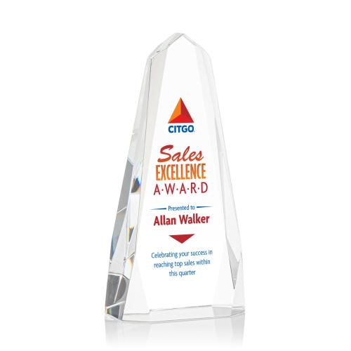 Awards and Plaques - Crystal Trophies - Geneva Full Color Obelisk Crystal Trophy