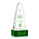 Geneva Full Color on Base Green Obelisk Crystal Trophy