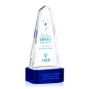 Geneva Full Color on Base Blue Obelisk Crystal Trophy
