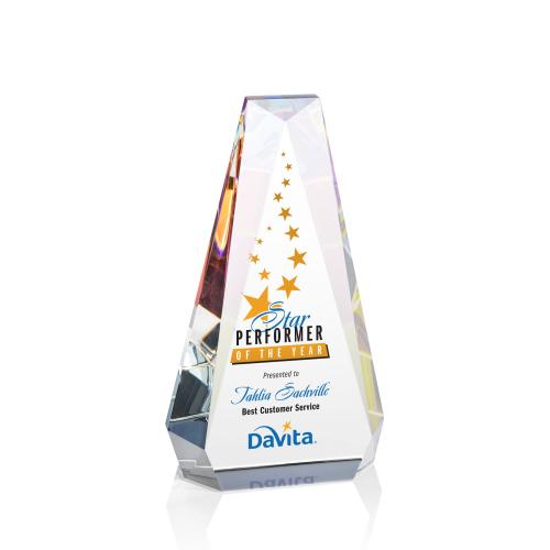 Awards and Plaques - Crystal Trophies - Carmel Full Color Prismatic Towers Crystal Trophy