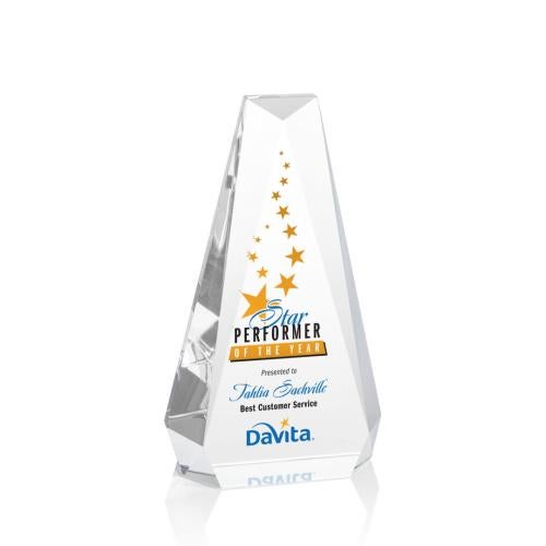Awards and Plaques - Crystal Trophies - Carmel Full Color Clear Polygon Crystal Trophy