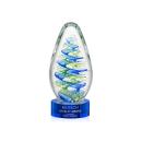 Jezebel on Lockwood Base Blue Tear Drop Glass Trophy