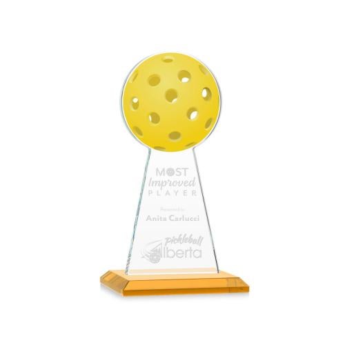 Awards and Plaques - Crystal Trophies - Edenwood Pickleball Amber Towers Crystal Trophy