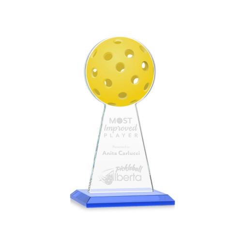 Awards and Plaques - Crystal Trophies - Edenwood Pickleball Sky Blue Towers Crystal Trophy