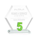 Riviera Anniversary No 5 Green Polygon Crystal Trophy