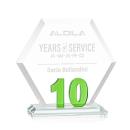 Riviera Anniversary No 10 Green Polygon Crystal Trophy