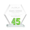 Riviera Anniversary No 45 Green Polygon Crystal Trophy