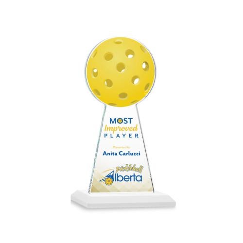 Awards and Plaques - Crystal Trophies - Edenwood Pickleball Full Color Fagan Towers Crystal Trophy