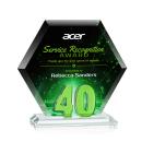 Riviera Anniversary Full Color No 40 Green Polygon Crystal Trophy