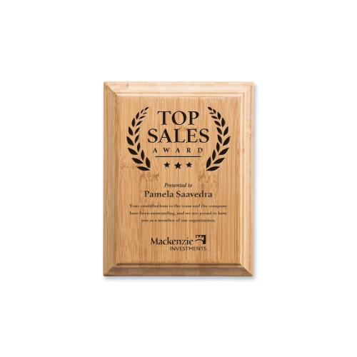 Awards and Plaques - Wall Plaque Awards - Bamboo Engraved Plaque