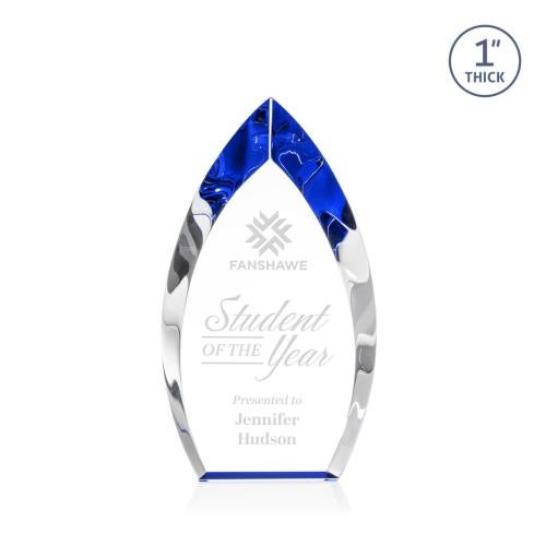 Awards and Plaques - Crystal Trophies - Marinello Blue Peaks Crystal Trophy