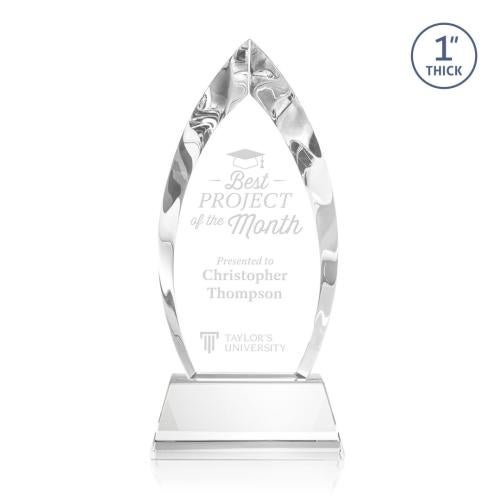 Awards and Plaques - Crystal Trophies - Marinello on Base Clear Peaks Crystal Trophy