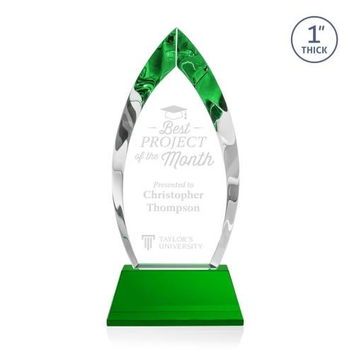 Awards and Plaques - Crystal Trophies - Marinello on Base Green Peaks Crystal Trophy