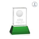 Louis Golf on Base Green Rectangle Crystal Trophy