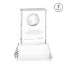 Stewart Globe on Base Clear Rectangle Crystal Trophy