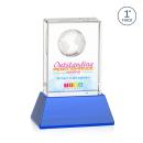 Stewart Full Color on Base Sky Blue Rectangle Crystal Trophy