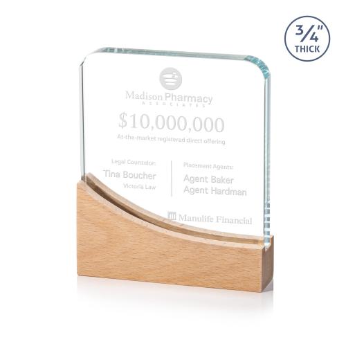 Awards and Plaques - Crystal Trophies - Cadott Rectangle Crystal Trophy