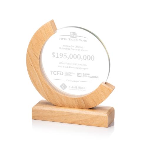 Awards and Plaques - Crystal Trophies - Olivas Circle Crystal Trophy