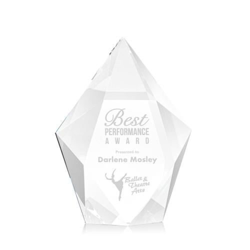Awards and Plaques - Crystal Trophies - Barron Clear Polygon Crystal Trophy