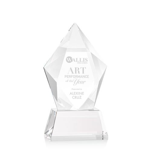 Awards and Plaques - Crystal Trophies - Barron on Base Clear Polygon Crystal Trophy
