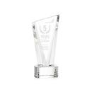 Maher on Half Round Base Clear Peaks Crystal Trophy
