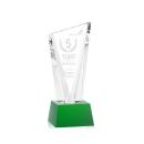 Maher on Small Base Green Peaks Crystal Trophy