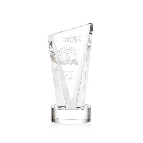 Awards and Plaques - Crystal Trophies - Maher on Lockwood Base Clear Peaks Crystal Trophy