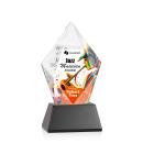 Barron Full Color on Base Black Polygon Crystal Trophy