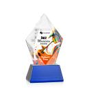Barron Full Color on Base Blue Polygon Crystal Trophy