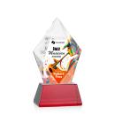 Barron Full Color on Base Red Polygon Crystal Trophy