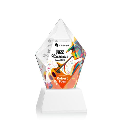 Awards and Plaques - Crystal Trophies - Barron Full Color on Base Fagan Polygon Crystal Trophy