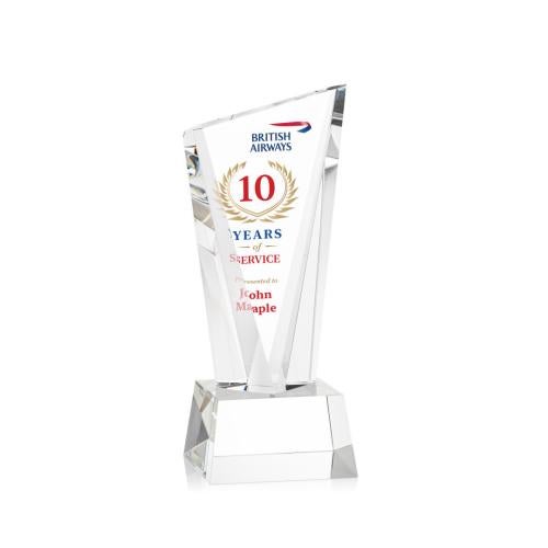 Awards and Plaques - Crystal Trophies - Maher Full Color on Small Base Clear Peaks Crystal Trophy