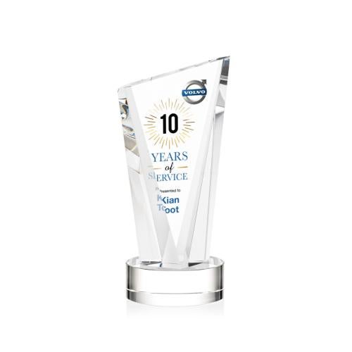 Awards and Plaques - Crystal Trophies - Maher Full Color on Lockwood Base Clear Peaks Crystal Trophy