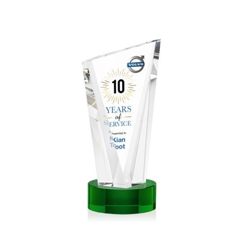 Awards and Plaques - Crystal Trophies - Maher Full Color on Lockwood  Base Green Peaks Crystal Trophy