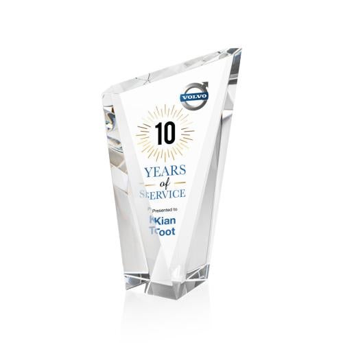 Awards and Plaques - Crystal Trophies - Maher Full Color Clear Peaks Crystal Trophy