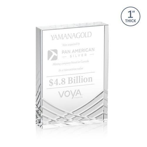 Awards and Plaques - Crystal Trophies - Buchanan Rectangle Crystal Trophy