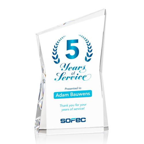 Awards and Plaques - Crystal Trophies - Roswell Full Color Peaks Crystal Trophy